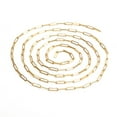 thumbnail image 3 of Brass Paperclip Chains Flat Oval Drawn Elongated Cable Chains Soldered Long-Lasting Plated Real 14K Gold Plated Links: 9.5x2.7x0.7mm, 3 of 3