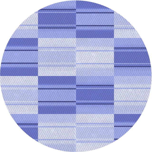 Ahgly Tapis Rond Lavable en Machine Intérieur Transitionnel Bleu Ardoise Clair, 3 Pieds Rond
