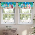 thumbnail image 2 of LALILO Kitchen Curtain Valance Two Beach Cartoon Beach Rod Pocket Window Curtain 52"x 18" Set of 2, 2 of 5