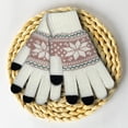 thumbnail image 2 of Gants pour Femmes, Couche Décontractée Flocon de Neige Tricot Poignet Chaud Mitaines Épaisses, Gants pour Femmes, 2 of 5