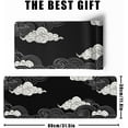 thumbnail image 3 of Black and White Anime Clouds XL Mouse Pad - Desk Gaming Mat with Stitched Edges, Non-Slip, 31.5x11.8 in, 3 of 6