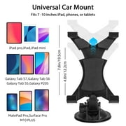Car Tablet Mount, TSV Tablet Holder for Windshield Dashboard, 360 Rotating Universal Suction Cup Bracket Fit for iPhone, iPad Mini Air, Samsung Galaxy Tab