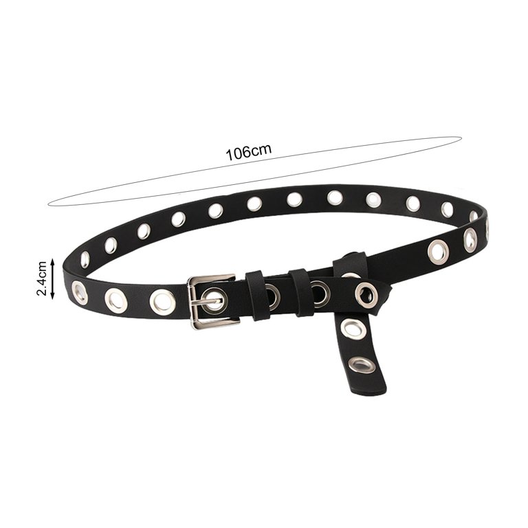 Multi Metal Eyelet Belt 2 Row Eyelet Grommet Leather Uniform Belt Heavy-duty USA  main image 2