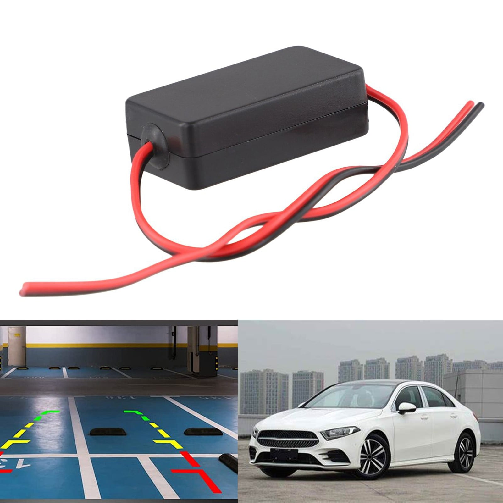 Rear Camera Power Filter, 12V DC Stabilizer For Germany Cars, Eliminate Reverse Screen Blackout, Durable Plastic