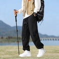 thumbnail image 2 of FRSASU Men's Leisure Cargo Pants Relaxed Fit Outdoor Hiking Camping Fishing & Construction Sports Work Trendy Trousers Black, 2 of 9