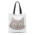thumbnail image 1 of JSDART Sac Fourre-Tout en Toile Chaton Kawaii Mignon Chat Aquarelle Sac Réutilisable pour Courses, 1 of 1