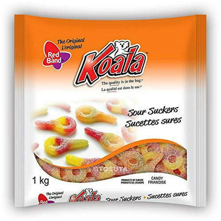 Koala Red Band Sour Suckers Gummy Candy, Party Size, 1kg/35.3 oz
