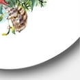 thumbnail image 3 of Designart 'Christmas Red Cardinal Bird and Poinsettia' Traditional Circle Metal Wall Art 36x36 - Disc of 36, 3 of 5