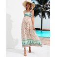 thumbnail image 4 of OYang Women's Maternity Dresses Boho Strapless Summer Casual Floral Maxi Dress Green&Yellow-S, 4 of 7