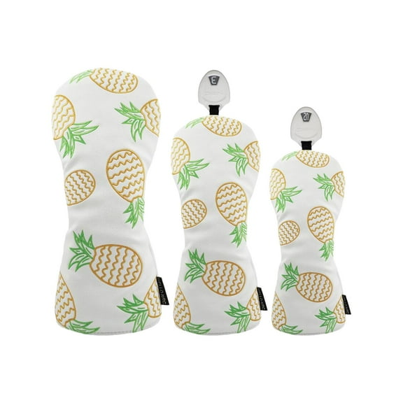Baoblaze 3Pcs Golf Head Cover Fashion Golf cover for Adults Men Women Sports white