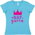 thumbnail image 3 of Inktastic Nap Queen, Princess, Crown, Stars, Sleep, Sleeping Women's V-Neck T-Shirt, 3 of 5