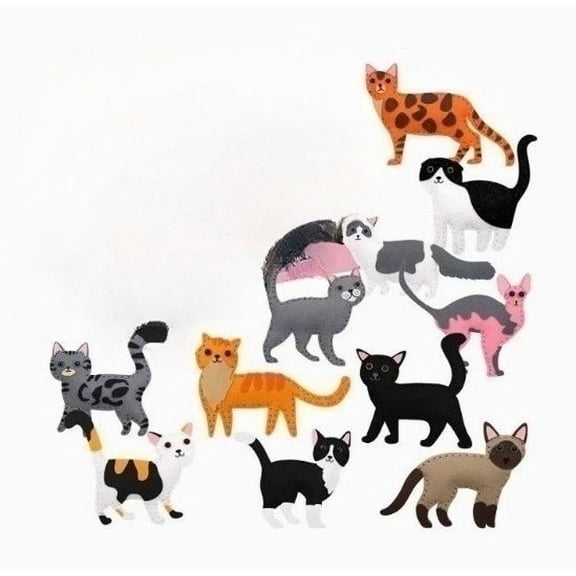 Kids Sewing Kit with 12 Pre-Cut Faux Fur Animals, Beginner DIY Craft Set, Multicolor