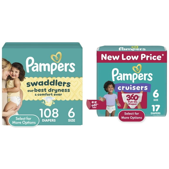 Pampers Swaddlers Diapers Size 4, 150 Count and Pampers Cruisers 360 Diapers Size 4, 21 Count