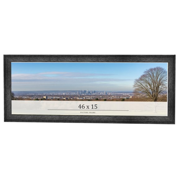 46x15 Frame Black Real Wood Picture Frame Width 1.5 inches | Interior Frame Depth 0.5 inches | Barn
