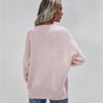 thumbnail image 3 of Vedolay Cute Sweaters Women's V-Neck Ribbed Long Sleeve Slim Knit Sweater Fall 2023 Trendy Clothes,Pink L, 3 of 4
