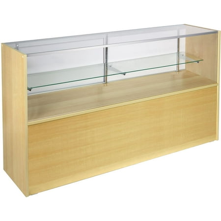 Free-Standing Glass Display Case And Maple Melamine Finish Base, Sliding Rear Doors, With An Adjustable Shelf (MRCHV6HMKD)