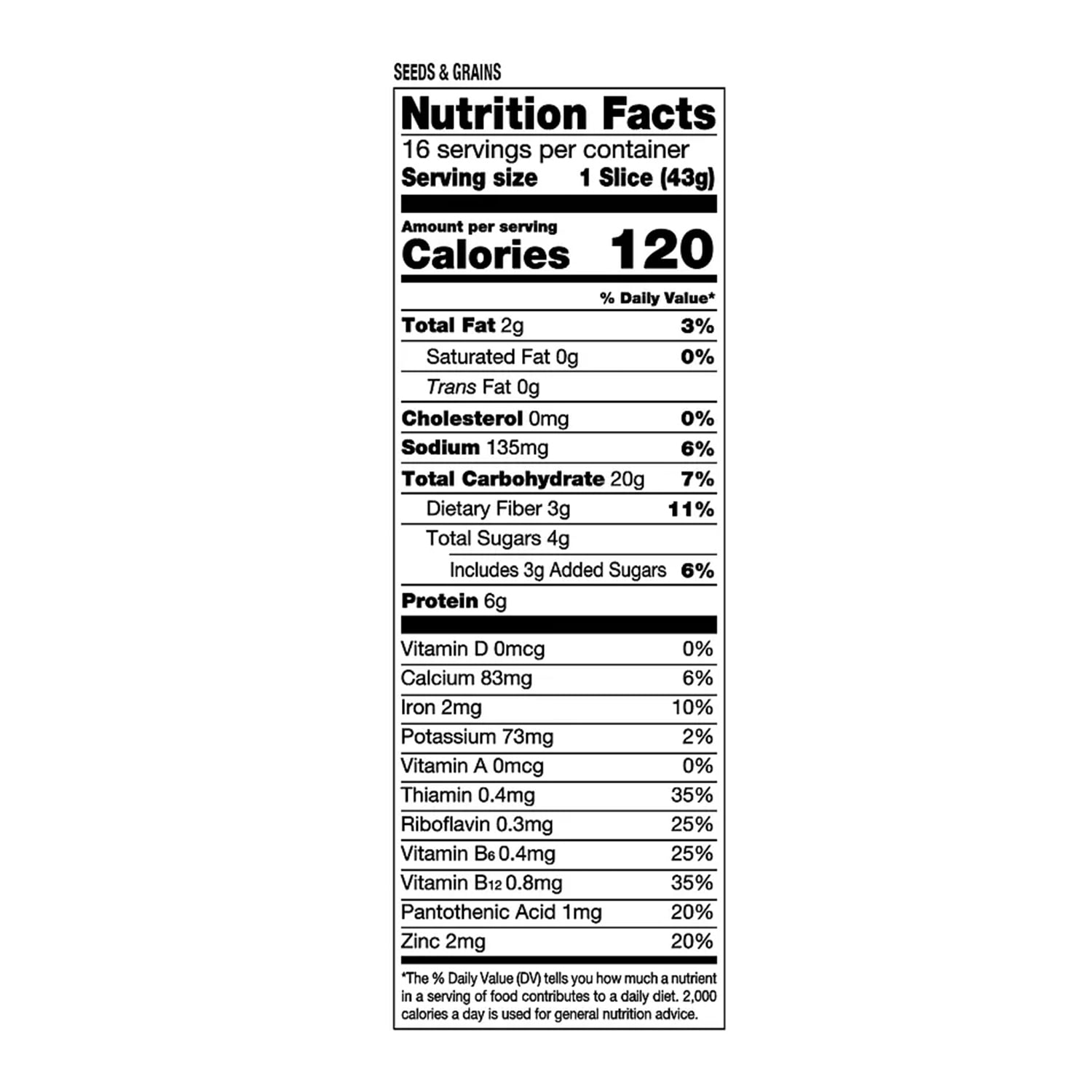 Milton's, Seeds & Grains, Sliced Sandwich Bread Loaf, 24 oz, Shelf Stable