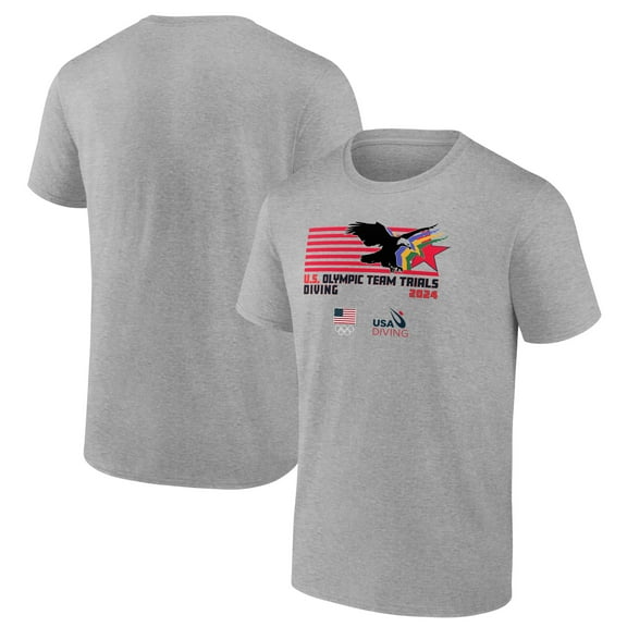 Men's Heather Gray USA Diving 2024 U.S. Olympic Team Trials Plunge Flight T-Shirt