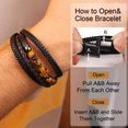 thumbnail image 4 of Men’s Tiger Eye Cross Bracelet – Brown Braided Leather Wristband with “Love You Forever” Magnetic Clasp, Christian Gift for Him, 4 of 9