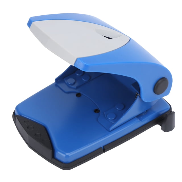 Perforadora, Delaman Perforadora de 2 orificios Papel de oficina Perforadora manual de hojas sueltas Máquina perforadora de papelería ajustable(Azul)
