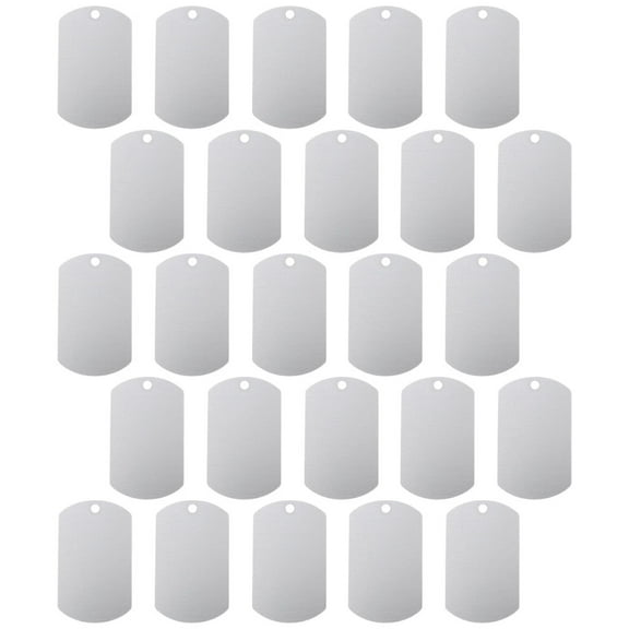 LEORX engraved dog id tags 25pcs Aluminum Dog Tags Silver for Craft Projects