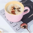 thumbnail image 4 of Farcauo 21oz Pink Soup Bowls Microwave Safe with HandlesLarge Soup Mug XXL Coffee Mugs Big Ceramic Tea Cups Cappuccino Cup Gift Birthday Gifts for Women and Men, 4 of 8