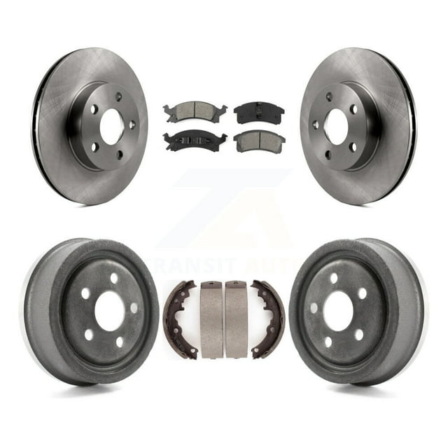 Transit Auto Front Rear Brake Rotors Semi-Metallic Pad & Drum Kit for Car Pontiac Sunfire Chevrolet Grand Am Cavalier Sunbird Oldsmobile Achieva Buick Skylark Corsica Beretta Cutlass Calais K8S-103293