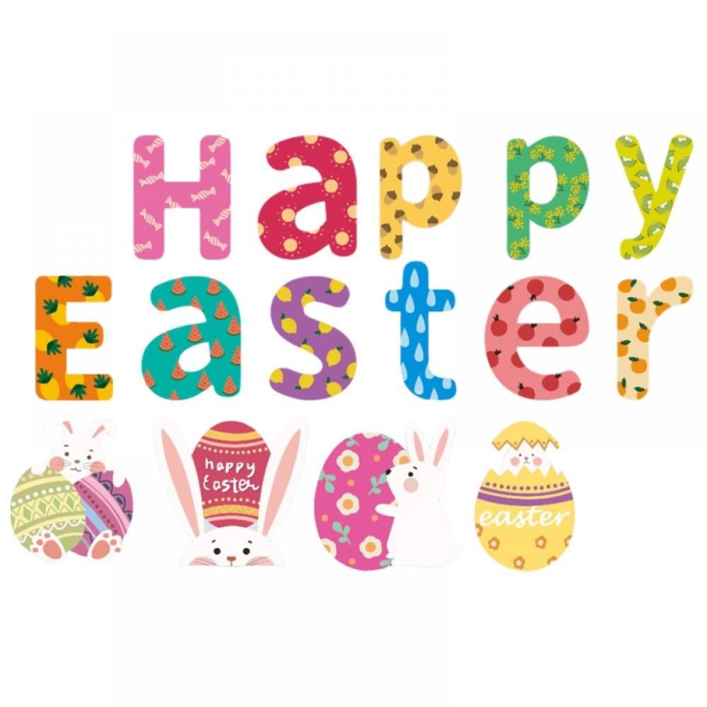 15Pcs Happy Easter Outdoor Decorations, Easter Yard Stakes, Yard Signs