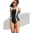 thumbnail image 4 of Attraco Women Athletic One Piece Swimsuit Sewn-in Bra Racerback Sports Sets Slimming Lap Bathing Suit, 4 of 7