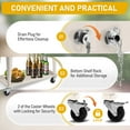 thumbnail image 3 of Ktaxon 80 Qt Rolling Ice Chest Cooler Cart Outdoor Trolley with Storage Shelf, Bottle Opener & Cap Collector for 48 Hour Cold Drinks,White, 3 of 9