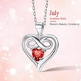 thumbnail image 6 of Silvora S925 Sterling Silver Necklace for Women Heart Infinity Birthstone Necklaces Red Ruby Pendant Birthday Christmas Anniversary Valentines Jewelry Gifts, July, 6 of 9