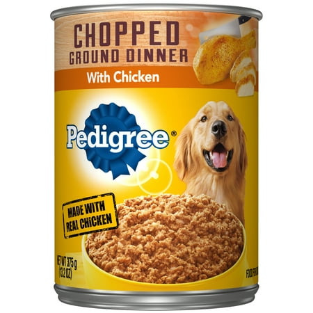 (4 Pack) PEDIGREE Chopped Ground Dinner With Chicken Adult Canned Wet Dog Food, 13.2 oz.