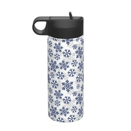 

Goofa Dark Blue Snowflakes for Insulated Kettle 18oz Water Bottle Insulated Tumbler with Handle & Flip Straw - Fits in Cup Holder Leak Resistant Tumbler