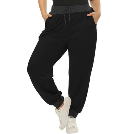 Women's Plus Size Sweatpant Drawstring Waist Jogger Pant with Pockets