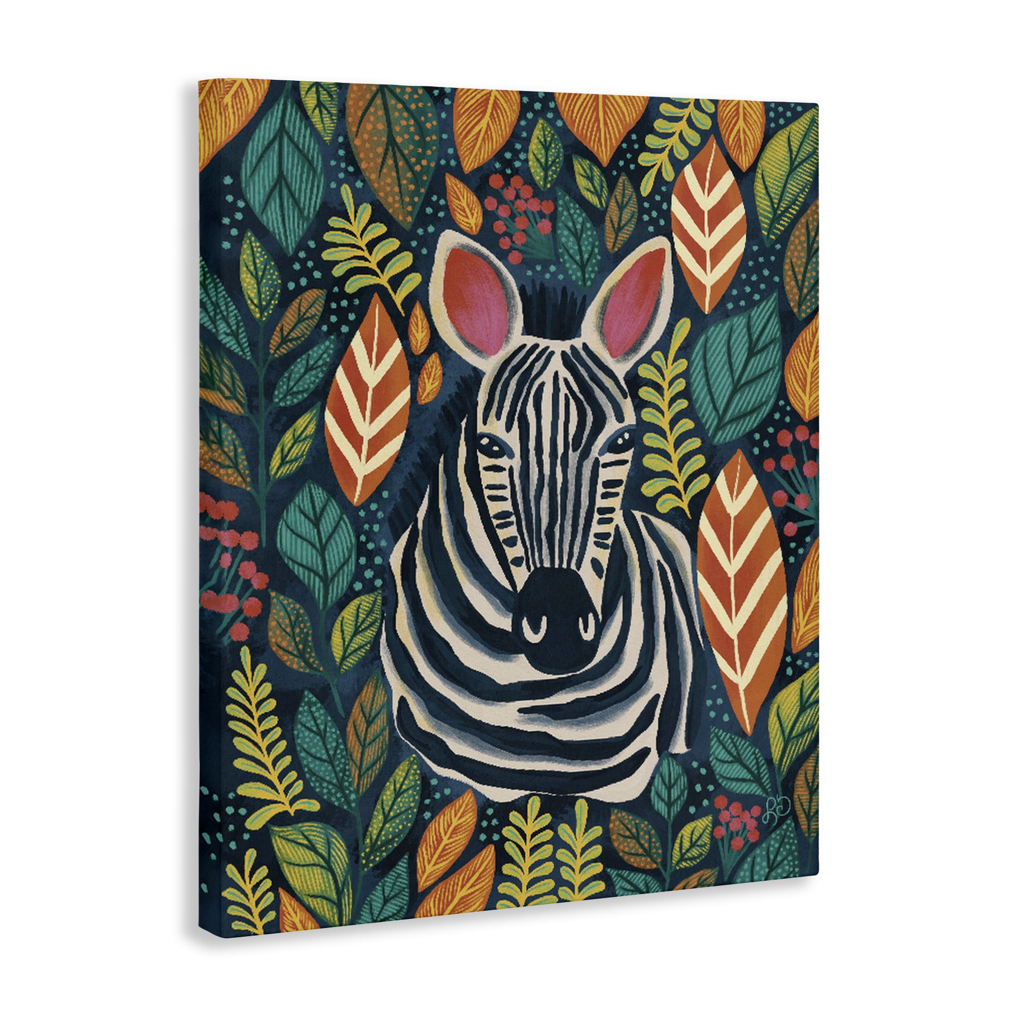 Stupell Industries Exotic Leaf Pattern Zebra Canvas Wall Art, design by Lisa R Dumm
