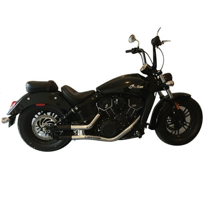 Show Chrome Exhaust - Radiant Cycles Shorty GP Exhaust for 2015-2019 Indian Scout Sixty Chrome