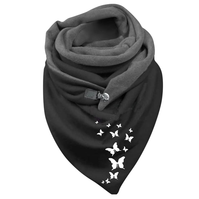 Heliisoer Mode Femmes Foulard Douce Imprimée à Boutons Décontractée Chaude Foulards Châles