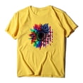 thumbnail image 2 of Joernso Women T-shirt Breathable O-neck Sunflower Printing Independence Day American Flag Female T-shirt for Dating Wear, 2 of 8