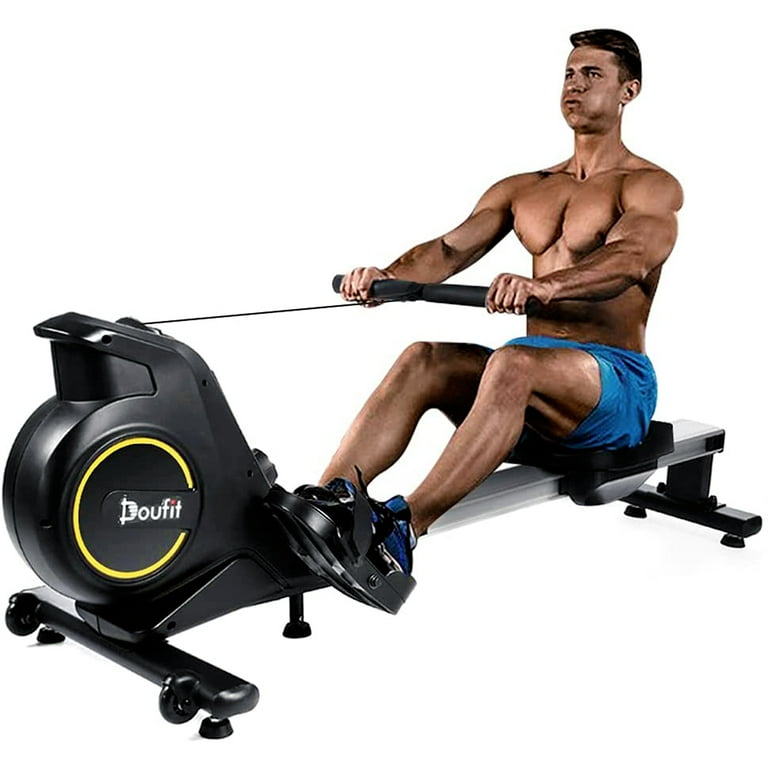 Rowing Machines for Home Use Doufit Folding Magnetic Rower Equipment with Transport Wheels LCD Monitor 8 Resistance Settings up to 264 lbs