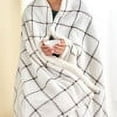 thumbnail image 2 of Great Bay Home Cozy Plush / Sherpa Reversible Throw Blanket, Full / Queen, Grey Windowpane, 2 of 5