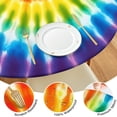 thumbnail image 4 of Rainbow Tie Dye Mandala Pattern Round Fitted Tablecloth with Elastic Edge,Dining Table Cover Waterproof,Outdoor Round Tablecloth for Camping,Dining,Indoor and Outdoor, 4 of 7