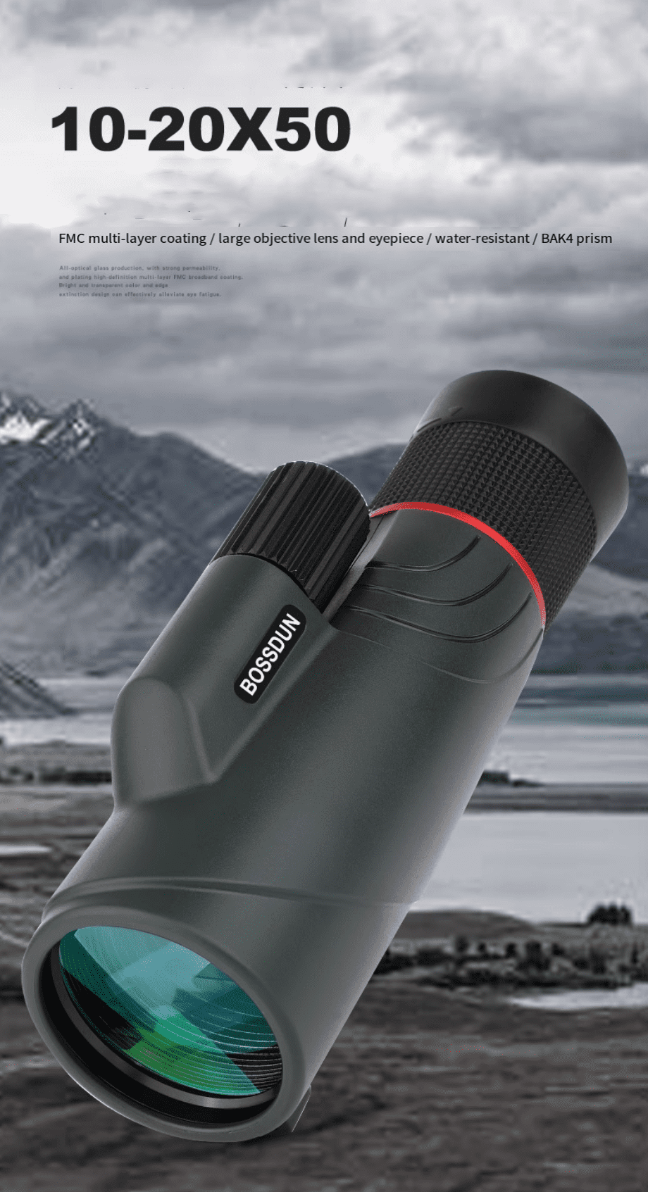 10-20x50 Zoom HD Telescope Monocular Camping Powerful Long distance With Tripod Phone Clip For Watching Bird Hunting Binoculars