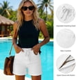 thumbnail image 4 of Yievot Jean Shorts for Women Trendy High Waisted Drawstring Denim Shorts Summer Casual Jorts with 5 Pockets, 4 of 6