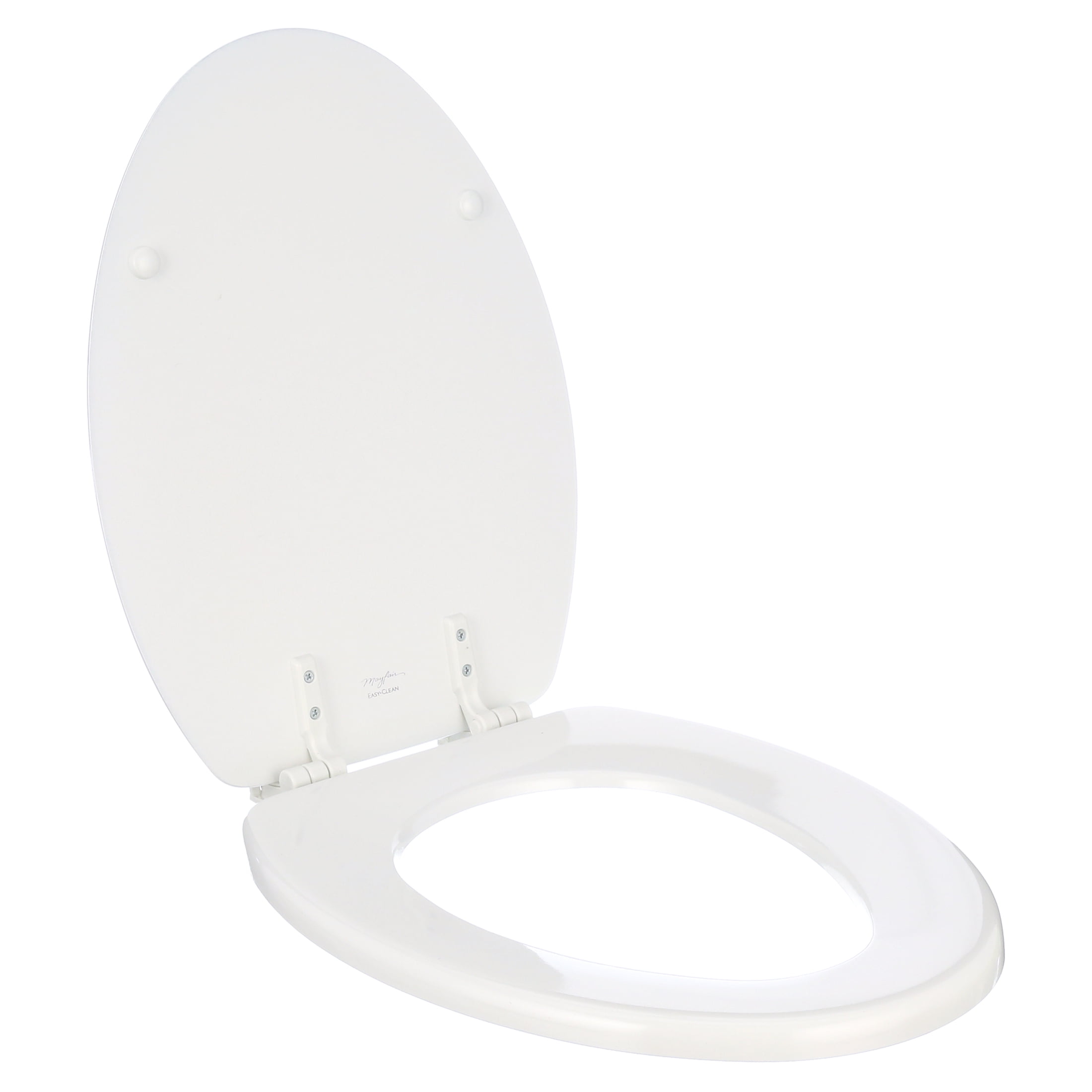 Mayfair White Elongated Traditional Wood Toilet Seat, 2 pack