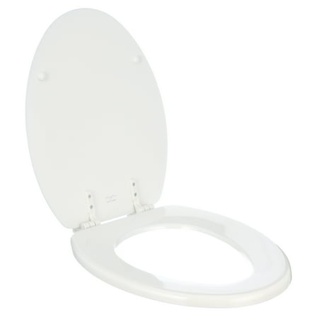 Mayfair Lift off Elongated Enameled Wood Toilet Seat in White