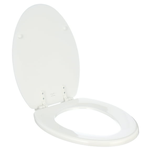 Mayfair Lift off Elongated Enameled Wood Toilet Seat in White