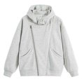 thumbnail image 1 of Sudadera con capucha unisex para hombre y mujer, de color liso, informal, con cremallera, botón, bolsillo, sudadera de manga larga con capucha, blusa de poliéster para hombre, 1 of 7