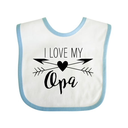

Inktastic I Love My Opa Heart and Arrows Gift Baby Boy or Baby Girl Bib