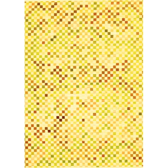 Ahgly Company Machine Washable Indoor Rectangle Abstract Yellow Contemporary Area Rugs, 2' x 4'