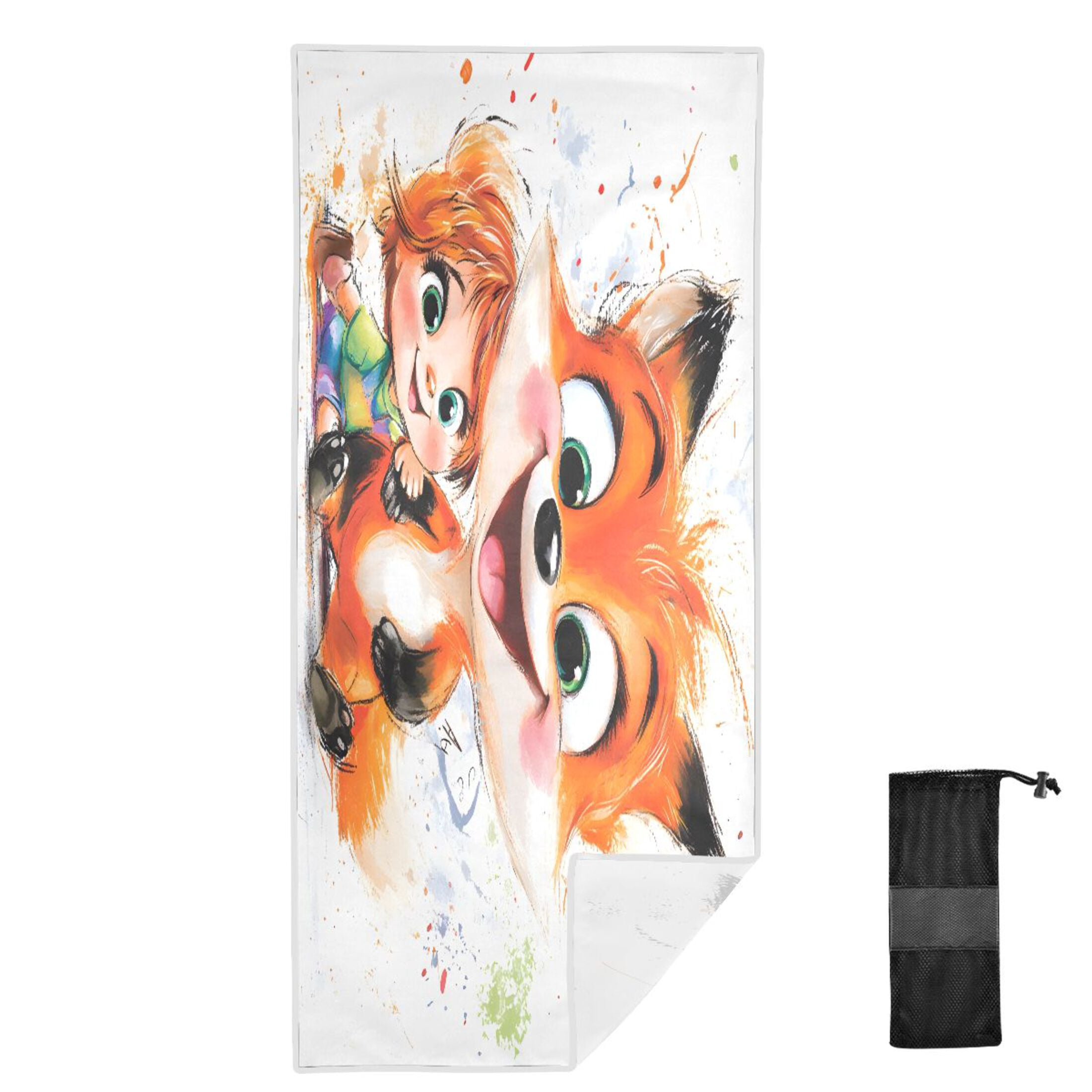 Baby and Fox Quick Dry Sand Resistant Beach Towel 71x31in Lightweight for Pool, Gym, Travel